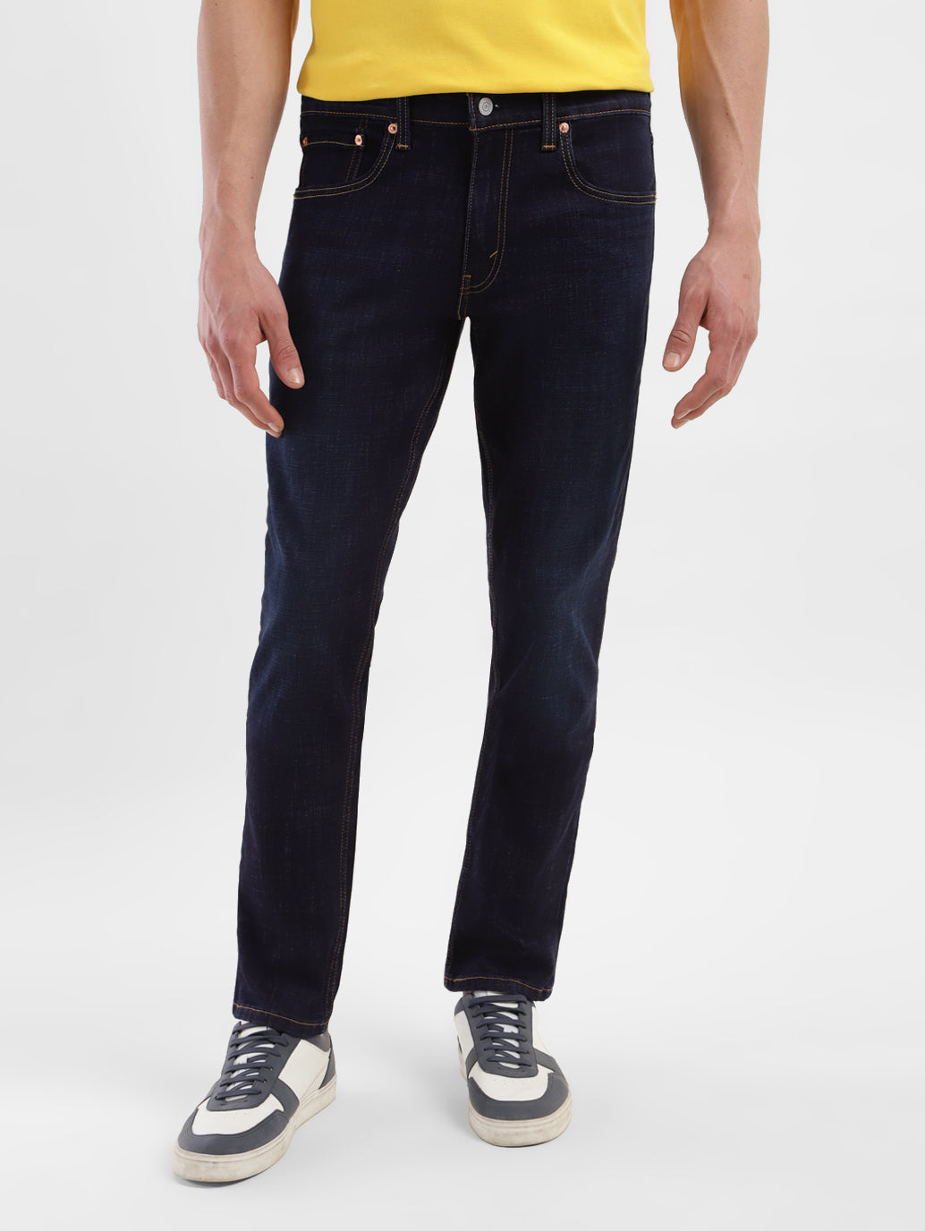 Men's 65504 Blue Skinny Fit Mid Rise Jeans - Front View