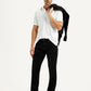 Men's 65504 Black Skinny Fit Mid Rise Jeans - Styleshot View