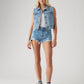 Women's 501 Mid Rise Blue Straight Fit Shorts - 65ea4c18745e7e9ba400337a37670dbe View