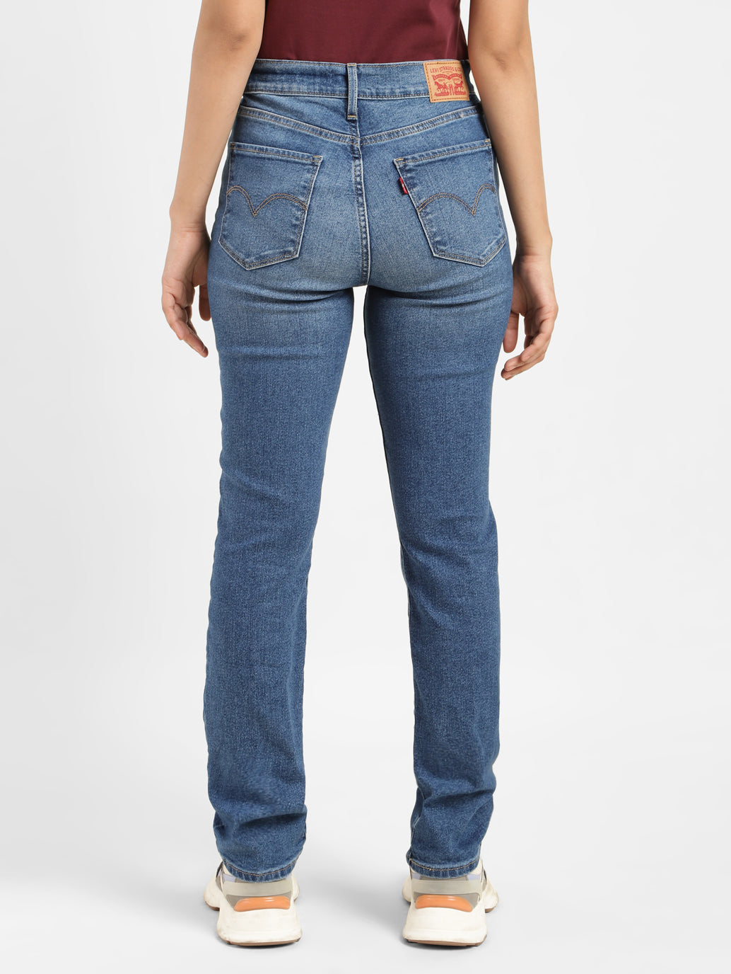 Women's 724 Blue Straight Fit High Rise Jeans - 7a435c25-6c93-4f5b-a0c1-5399c60468fd View