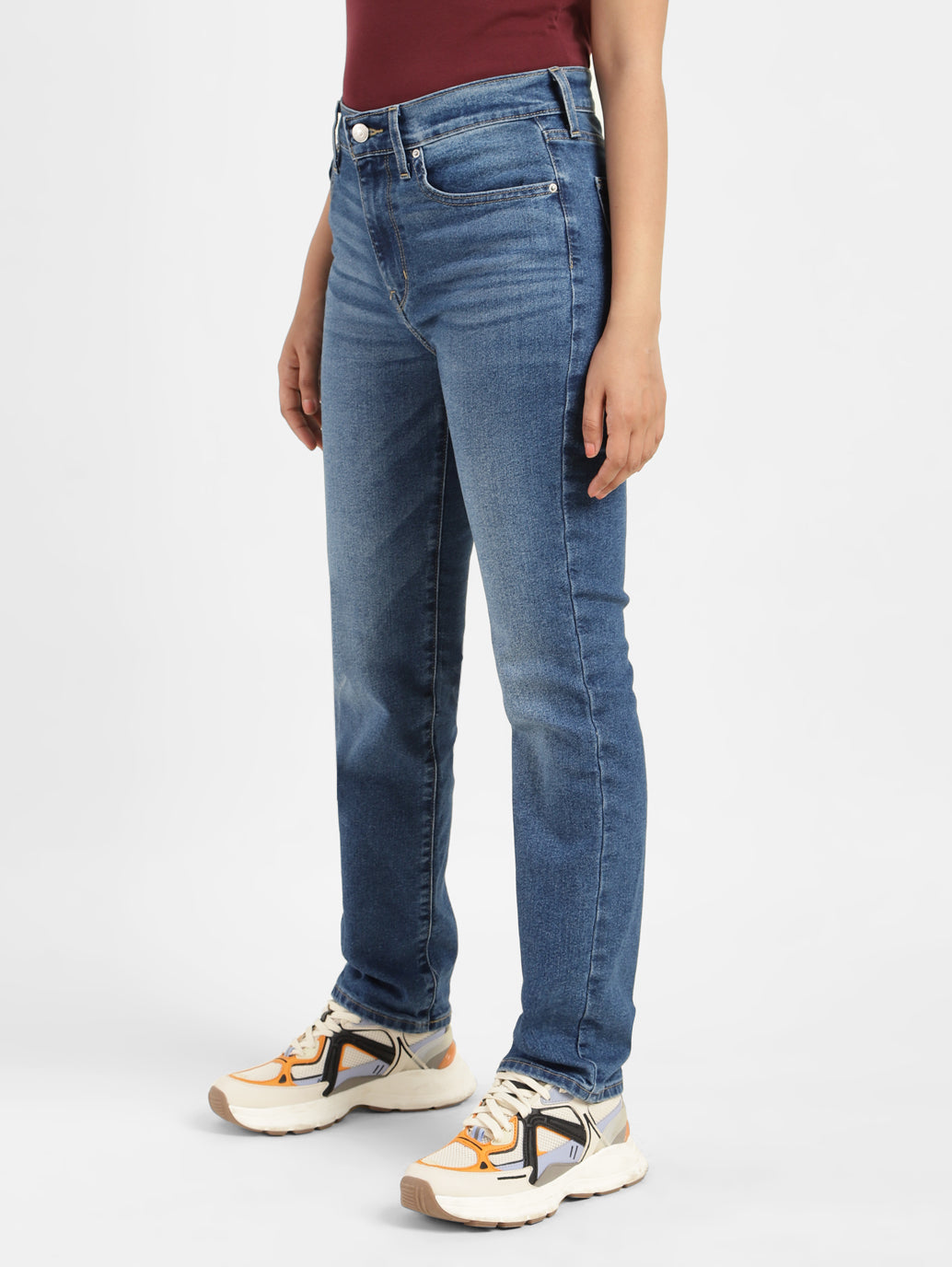 Women's 724 Blue Straight Fit High Rise Jeans - e7c1d9b4-e9a4-411b-b191-fd7a87de3faf View