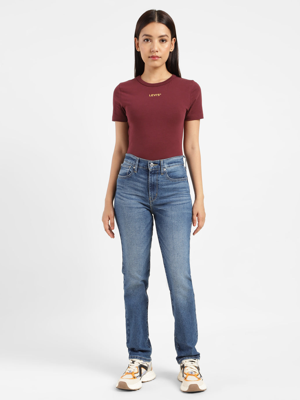 Women's 724 Blue Straight Fit High Rise Jeans - bfe1a8e6-5f32-41ae-80ae-2f7089c435dc View