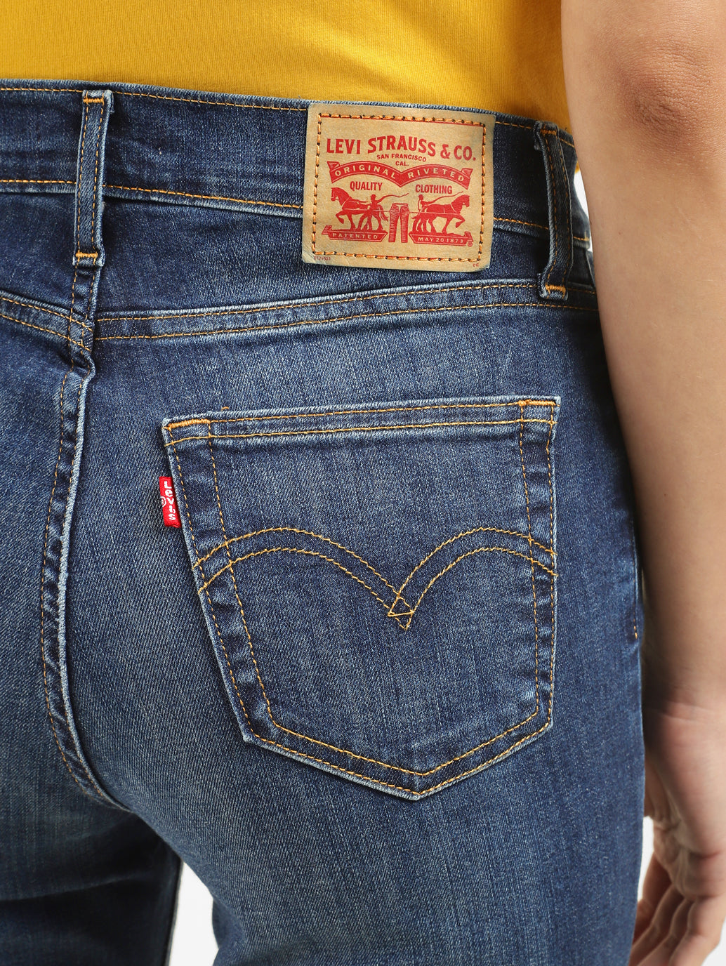 Women's 724 Blue Straight Fit High Rise Jeans - 43e6e2f5-2ed8-4697-9d08-ce03de12f6be View