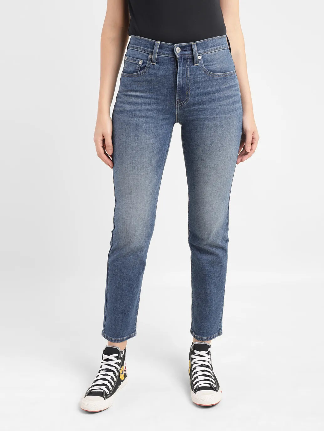 Women's 724 Blue Straight Fit High Rise Jeans - 17e5f7f3-f609-4aad-954d-2177091111f7 View