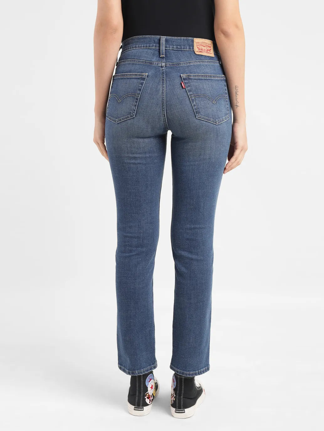 Women's 724 Blue Straight Fit High Rise Jeans - 289e4dd6-744f-48ba-99f4-bd984942fcd7 View