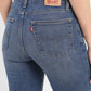 Women's 724 Blue Straight Fit High Rise Jeans - 9e2eaf54-4c95-4808-870b-0c6c8efbe650 View