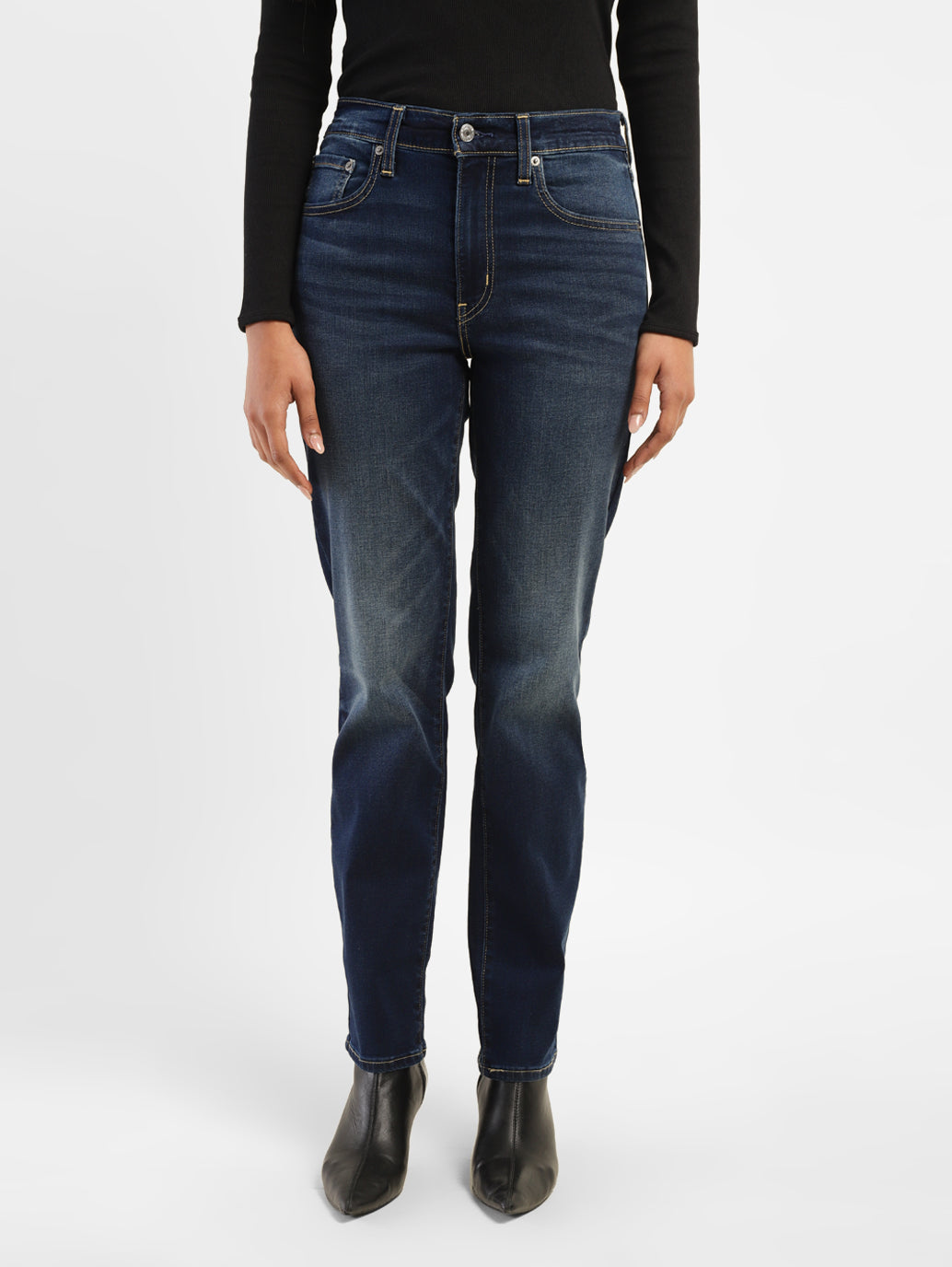 Women's 724 Blue Straight Fit High Rise Jeans - 2f1bdcb6-65d7-4211-8559-6a17e625a03d View