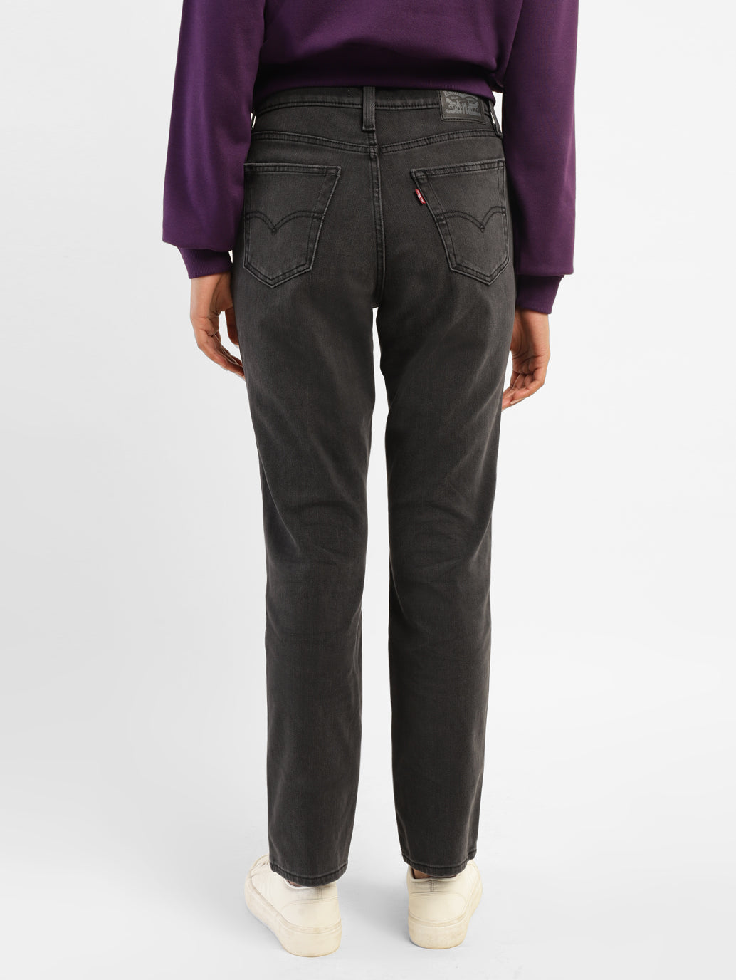 Women's 724 Grey Straight Fit High Rise Jeans - 629b4e90-0d1c-409e-9abd-0a7fba923ca3 View