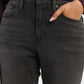 Women's 724 Grey Straight Fit High Rise Jeans - FrontDetails View