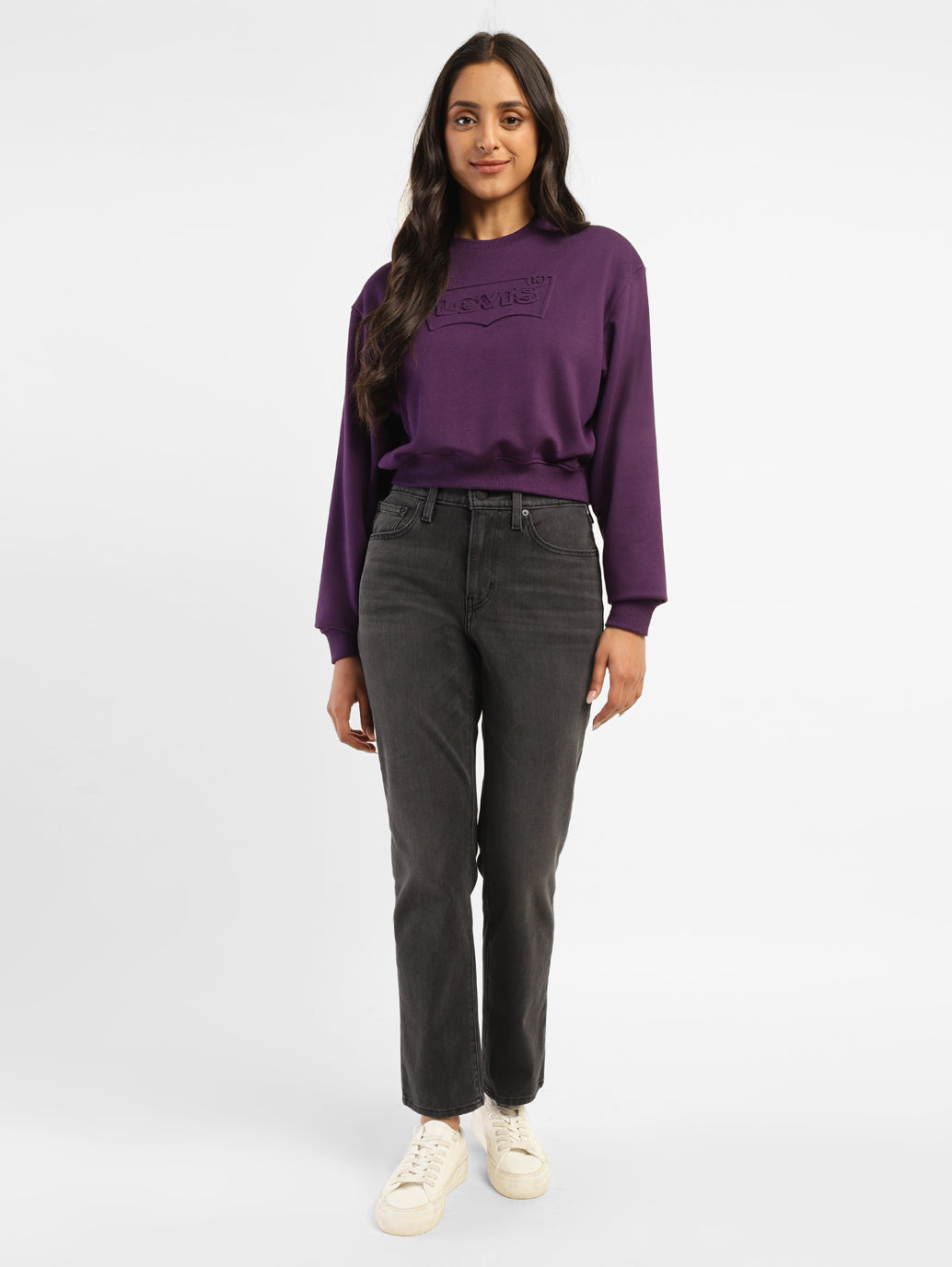 Women's 724 Grey Straight Fit High Rise Jeans - 679960fa-6359-4f69-9cff-a7a6da79cf58 View