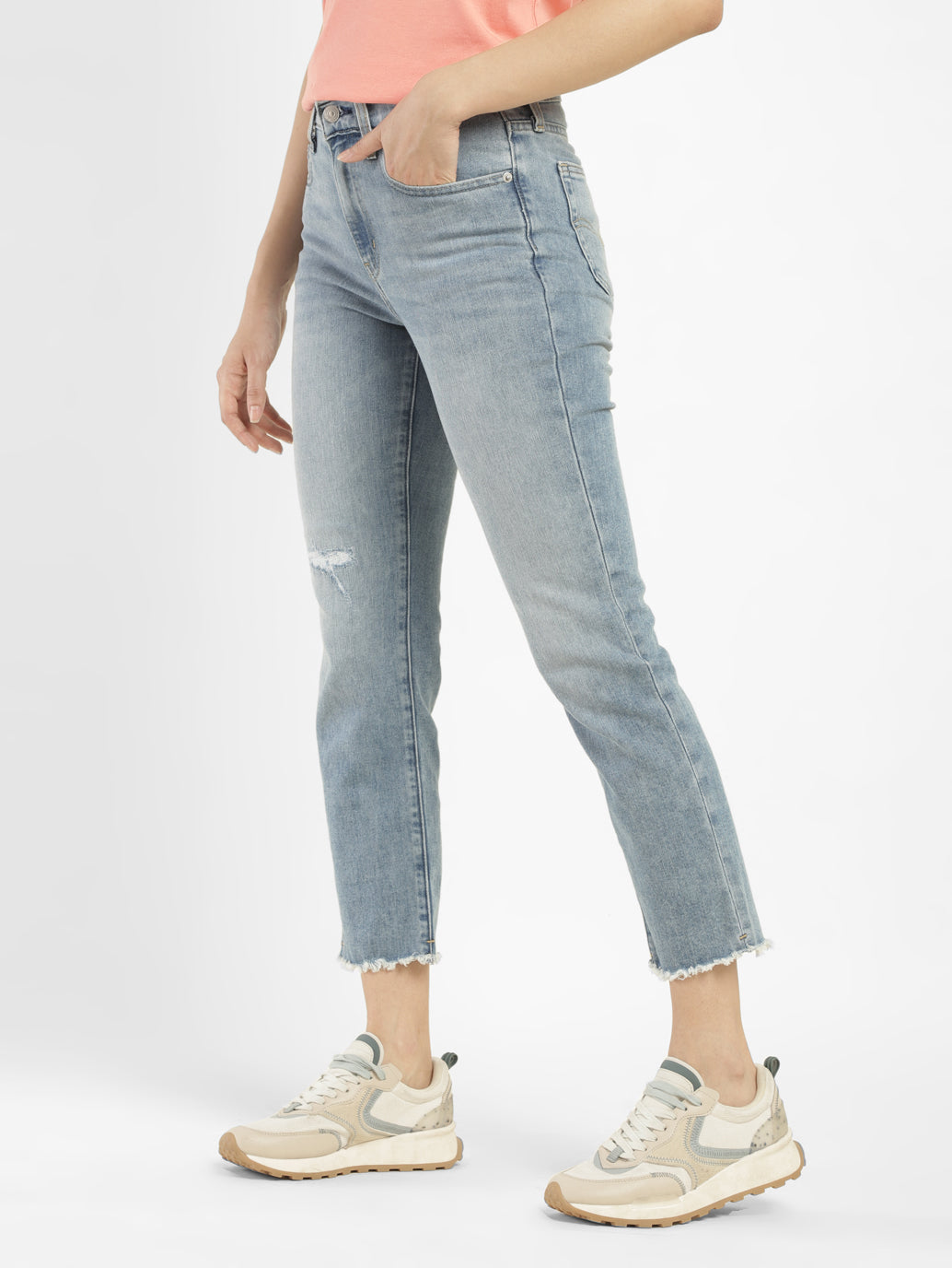 Women's 724 Blue Straight Fit High Rise Jeans - 12504657-6cee-492c-b11a-420acfb84778 View
