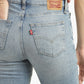 Women's 724 Blue Straight Fit High Rise Jeans - BackDetails View