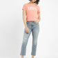 Women's 724 Blue Straight Fit High Rise Jeans - ModelFront View