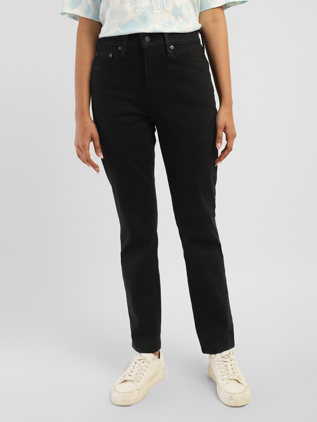 Women's 724 Black Straight Fit High Rise Jeans - a10ff331-2319-4869-915d-a3bc428626ba View