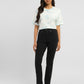 Women's 724 Black Straight Fit High Rise Jeans - ModelFront View