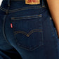 Women's 724 Navy Blue Straight Fit High Rise Jeans - Detail View