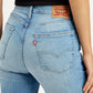 Women's 724 Blue Straight Fit High Rise Jeans - Detail View