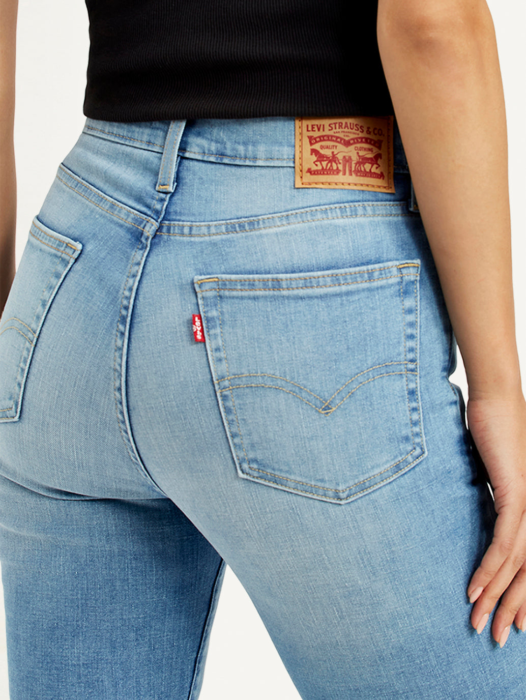 Women's 724 Blue Straight Fit High Rise Jeans - Detail View