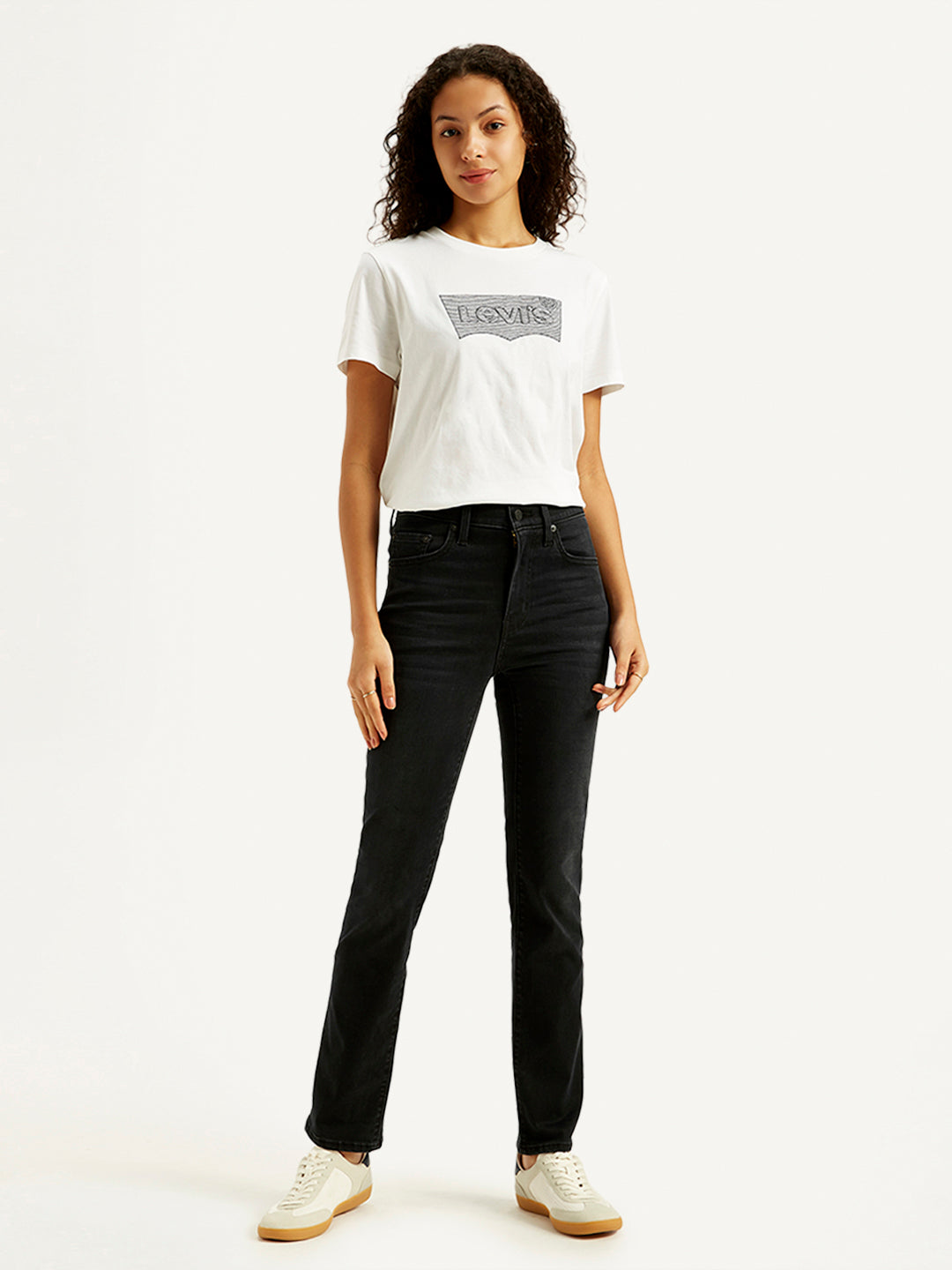 Women's 724 Black Slim Straight Fit High Rise Jeans