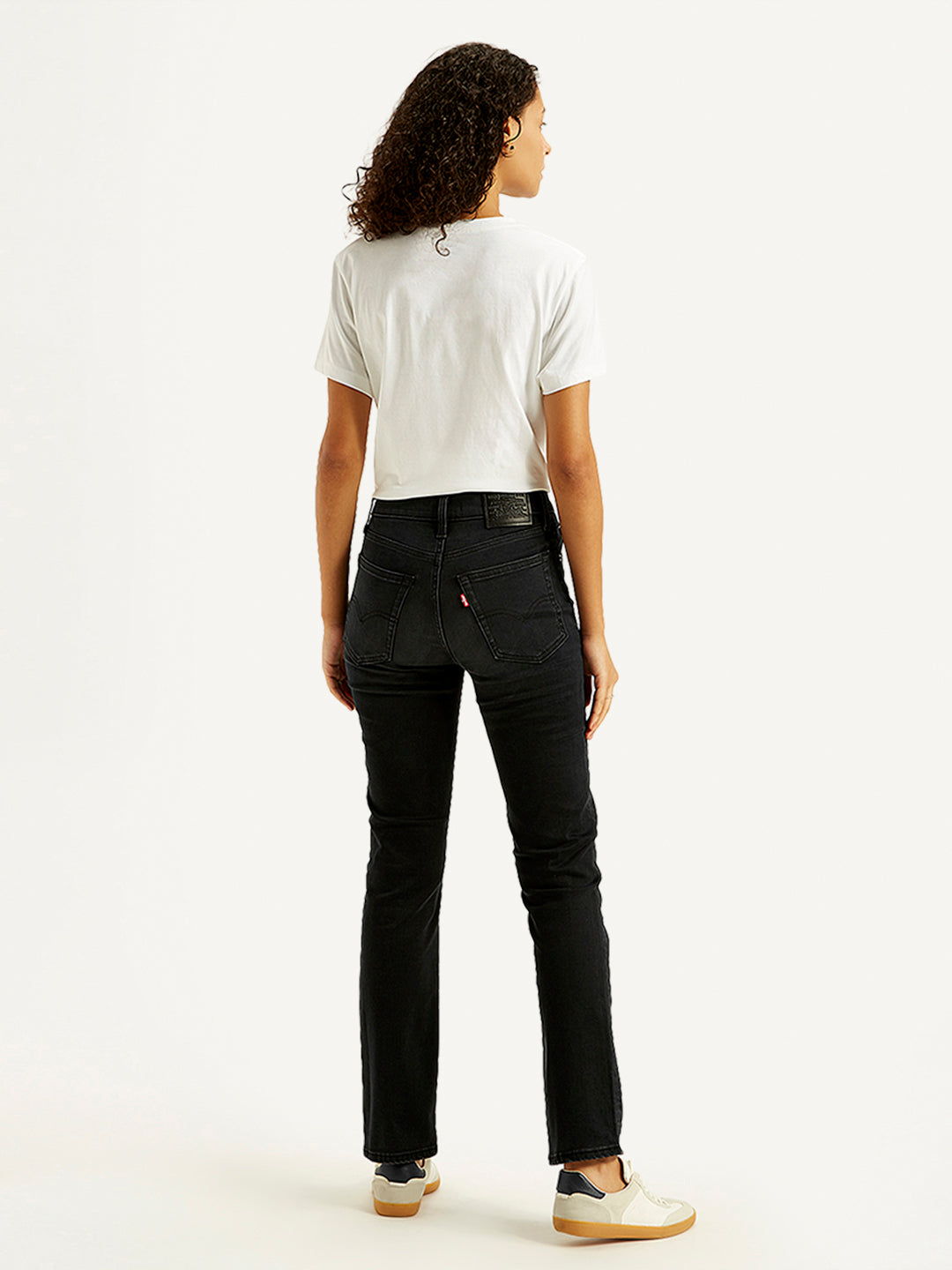 Women's 724 Black Slim Straight Fit High Rise Jeans - Back View
