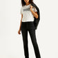 Women's 724 Black Slim Straight Fit High Rise Jeans - Styleshot View