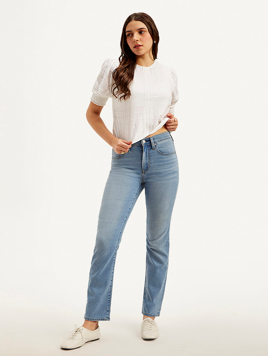 Women's 724 Blue Slim Straight Fit High Rise Jeans