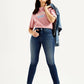 Women's 724 Blue Slim Straight Fit High Rise Jeans - Styleshot View