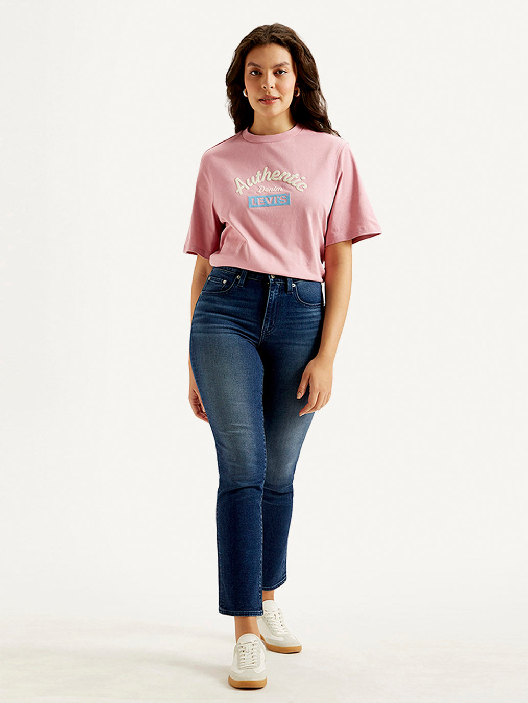 Women's 724 Blue Slim Straight Fit High Rise Jeans - Front View
