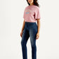 Women's 724 Blue Slim Straight Fit High Rise Jeans - Side View