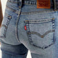 Women's 724 Blue Straight Fit High Rise Jeans - Detail View