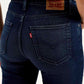 Women's 724 Dark Blue Straight Fit High Rise Jeans - Detail View