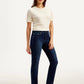 Women's 724 Dark Blue Straight Fit High Rise Jeans - Side View
