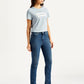 Women's 724 Blue Slim Straight Fit High Rise Jeans - Side View