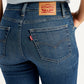 Women's 724 Blue Slim Straight Fit High Rise Jeans - Detail View