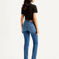 Women's 724 Blue Slim Straight Fit High Rise Jeans - Back View