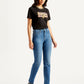 Women's 724 Blue Slim Straight Fit High Rise Jeans - Side View