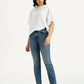 Women's 724 Med Indigo Straight Fit High Rise Jeans - Styleshot View