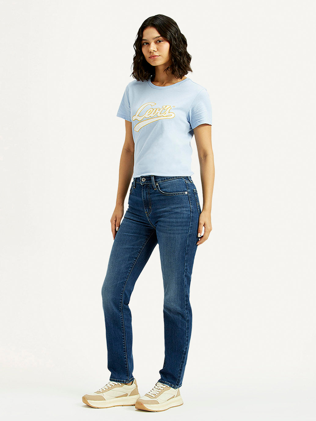 Women's 724 Blue Straight Fit High Rise Jeans