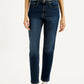 Women's 724 Navy Slim Straight Fit High Rise Jeans - Front View