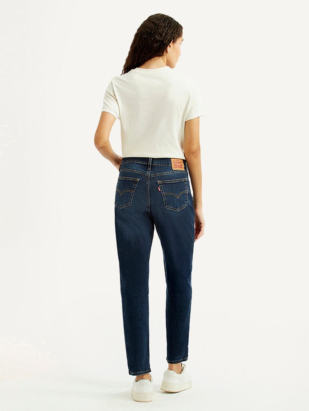 Women's 724 Navy Slim Straight Fit High Rise Jeans - Back View