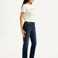 Women's 724 Navy Slim Straight Fit High Rise Jeans - Side View