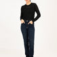 Women's 724 Dark Blue Slim Straight Fit High Rise Jeans - 6 View