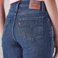Women's 724 Blue Slim Straight Fit High Rise Jeans - Detail View
