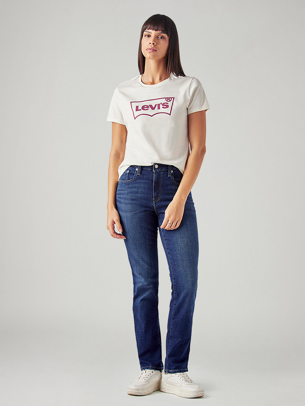 Women's 724 Dark Indigo Slim Straight Fit High Rise Jeans