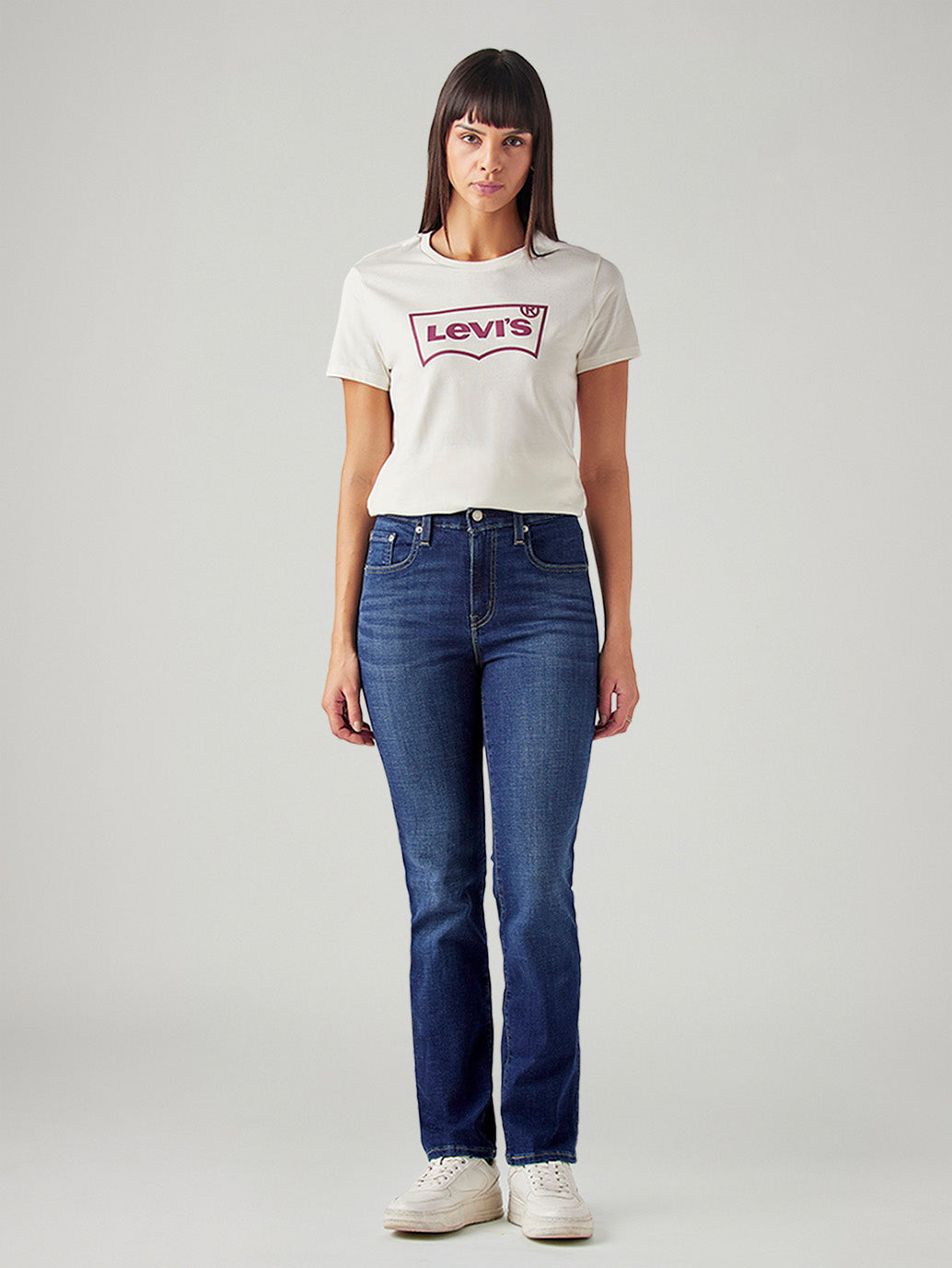 Women's 724 Dark Indigo Slim Straight Fit High Rise Jeans - Front View