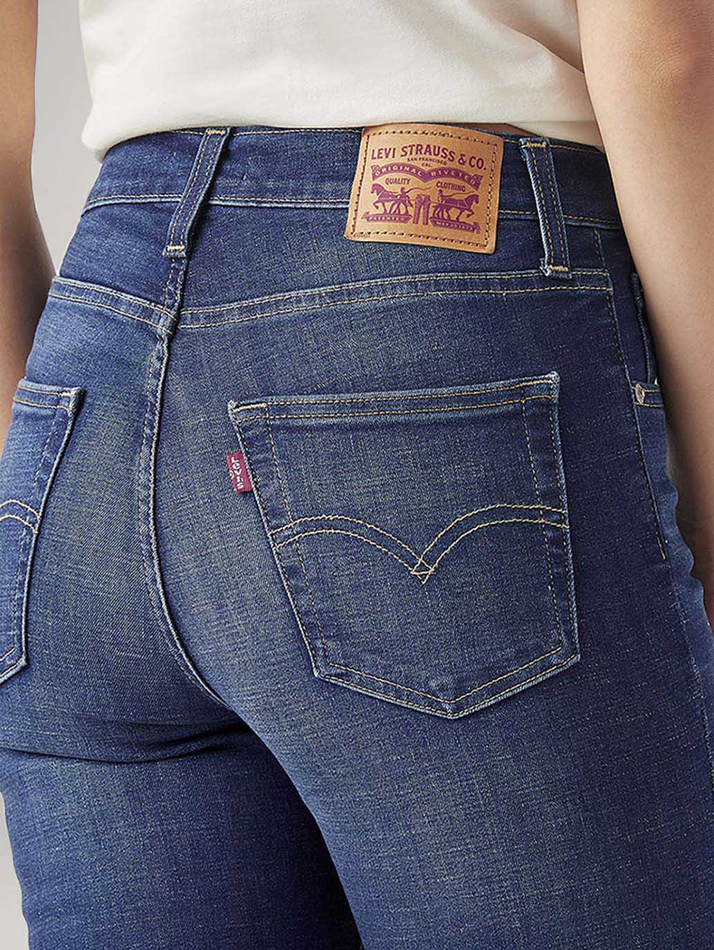 Women's 724 Dark Indigo Slim Straight Fit High Rise Jeans - Detail View