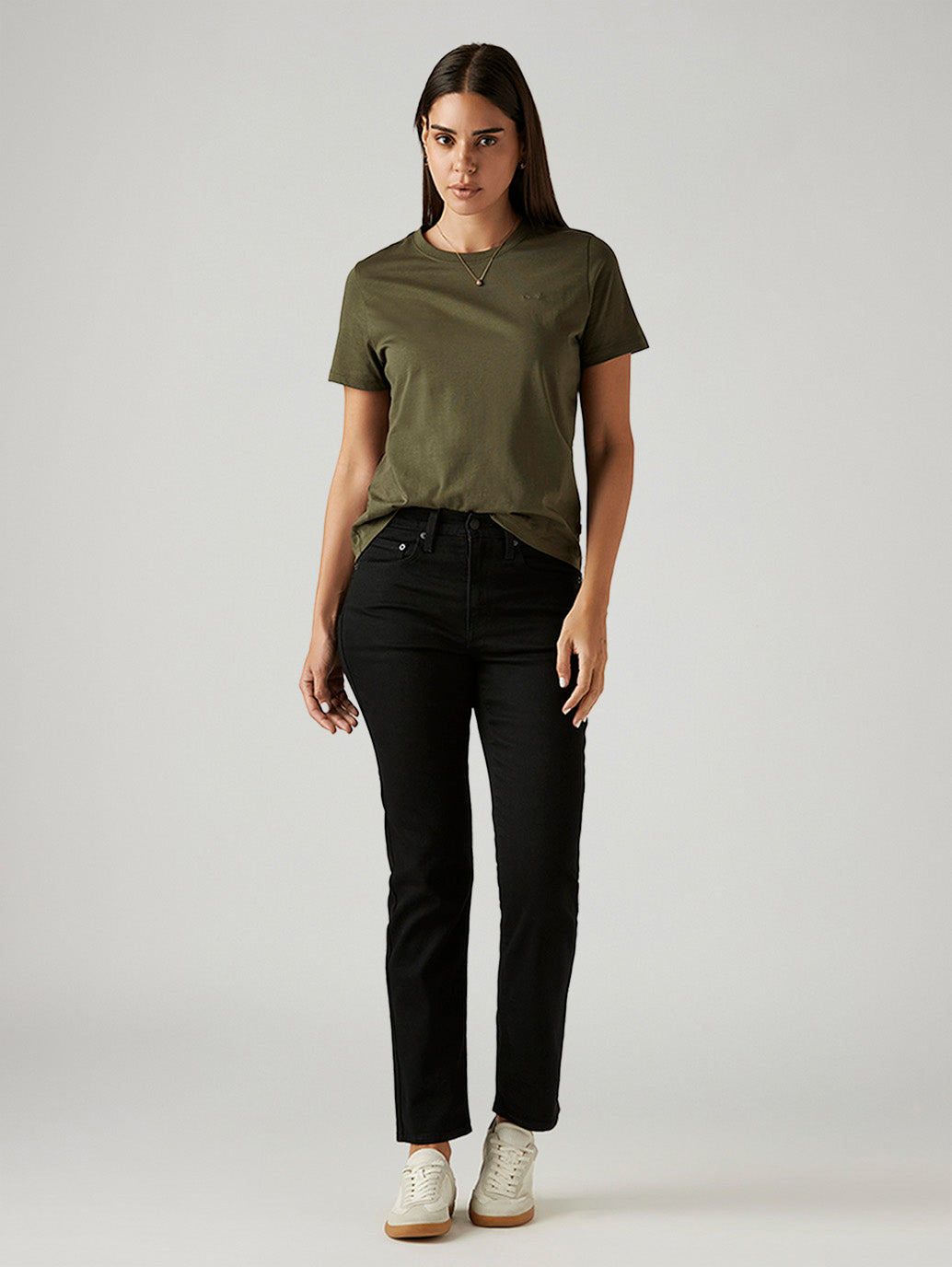 Women's 724 Black Slim Straight Fit High Rise Jeans