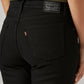 Women's 724 Black Slim Straight Fit High Rise Jeans - Detail View