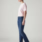 Women's 724 Blue Slim Straight Fit High Rise Jeans - Side View