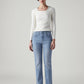Women's 724 Light Blue Slim Straight Fit High Rise Jeans - Front View